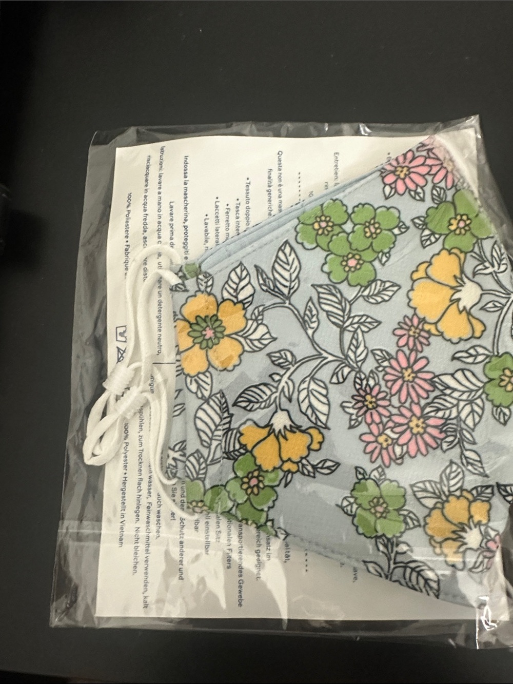 Tory Burch Pastel Floral Cotton Face Mask - Yellow, Green, Pink